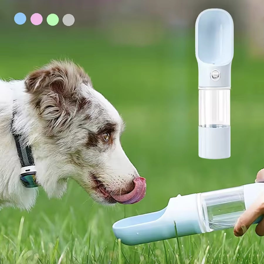 Portable Pet Water Bottle with Food Container 2 in 1 Pet Travel Bowl Puppy Dog Cat Outdoor Drinking Bottle Food Dispenser Feeder