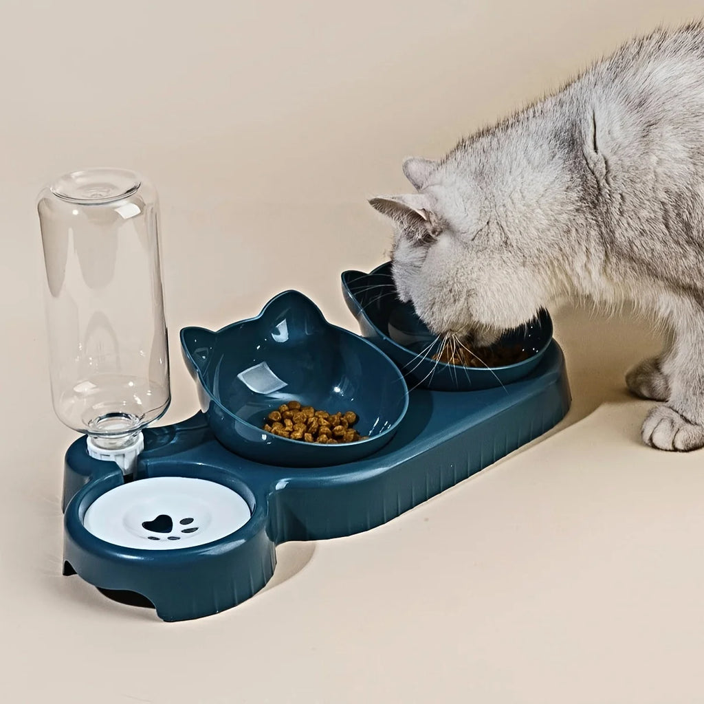 Set cuencos con dispensador agua para perros y gatos